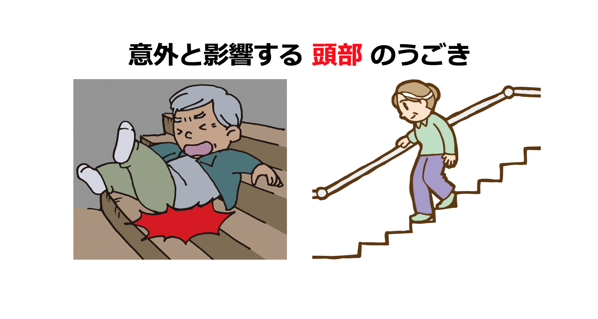 安全に階段を降りるために！頭部からみる階段昇降の動作分析