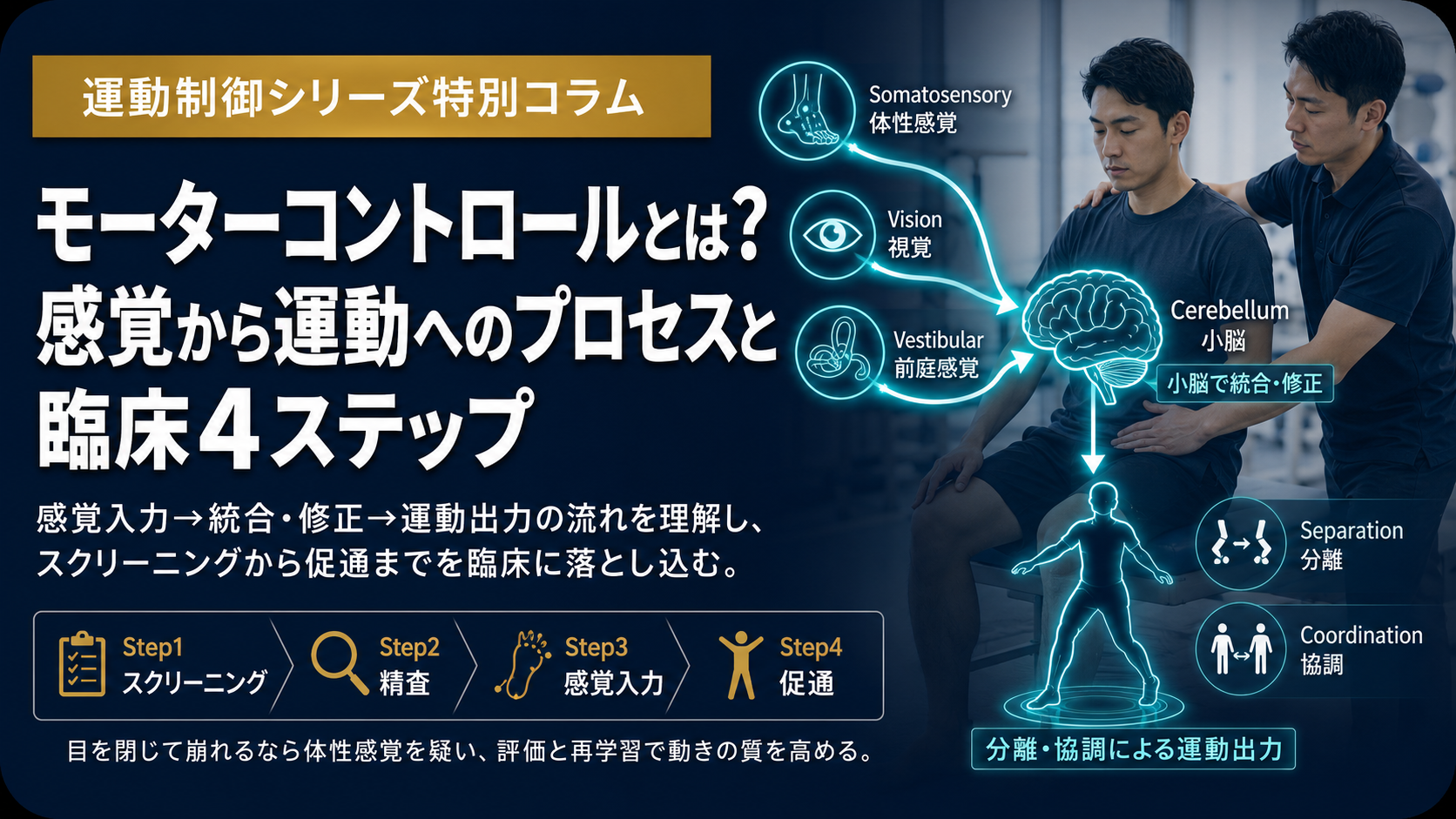 モーターコントロールとは？感覚から運動へのプロセスと臨床4ステップ